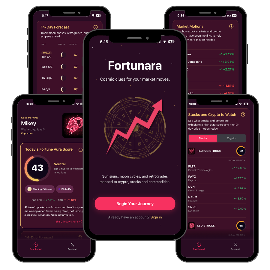 Fortunara app screens